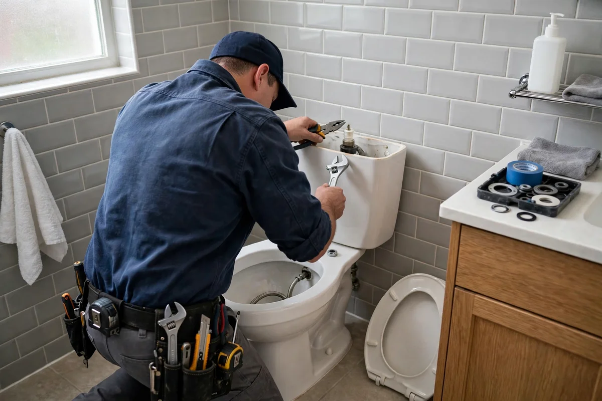 Close-up view of a worker using equipment to install yellow pipes outdoors, focusing on hands and tools.